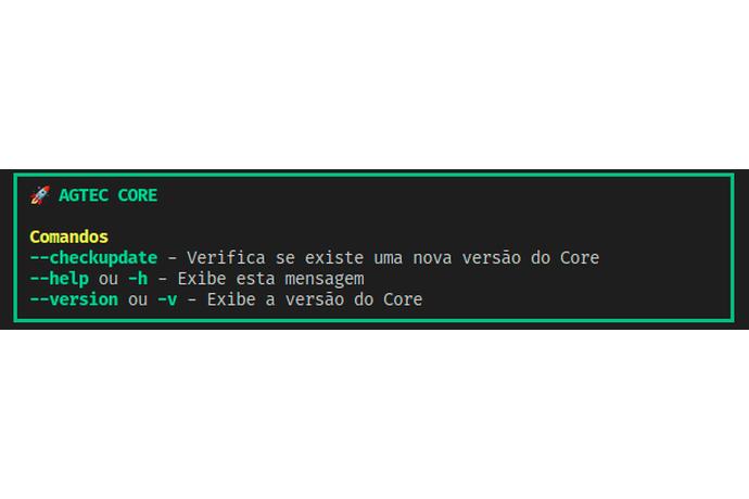 AGTEC CORE Command Menu