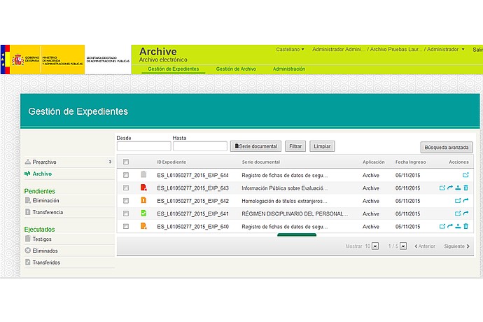 Digital Archive Management System Interface