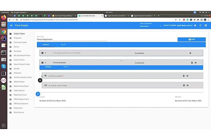 Avni Web Console Search