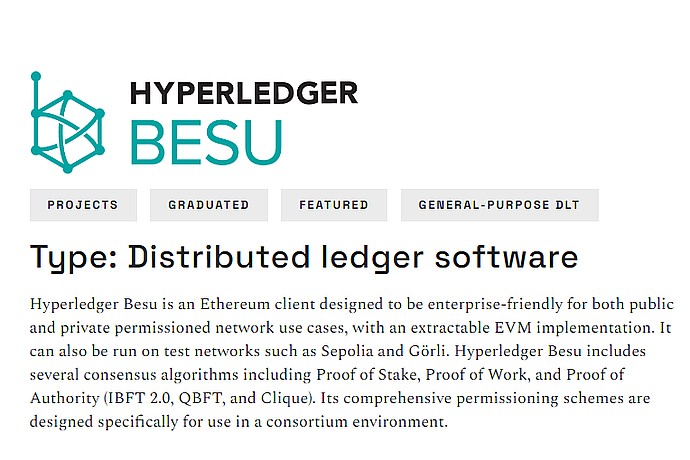 Hyperledger Besu: Ethereum Client
