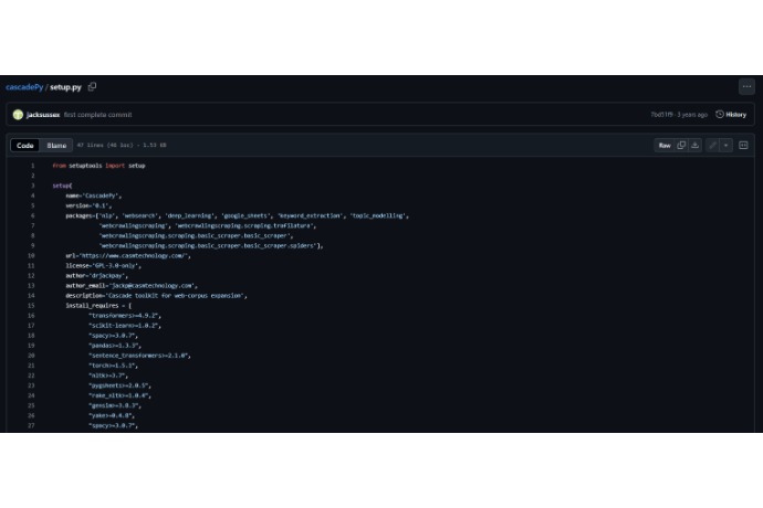 cascadePy setup.py installation file