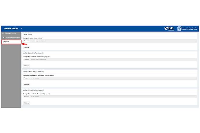 Interface Web do "Pedala Recife"