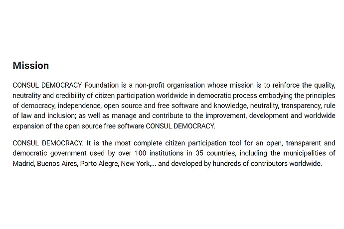 Mission and Partners of CONSUL DEMOCRACY Foundation