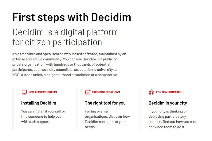 'Decidim' Platform Showcase