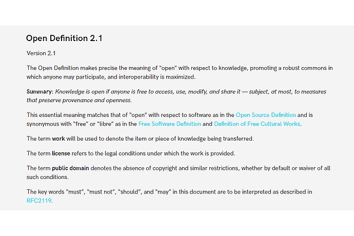 Open Definition 2.1 "Open" Definition