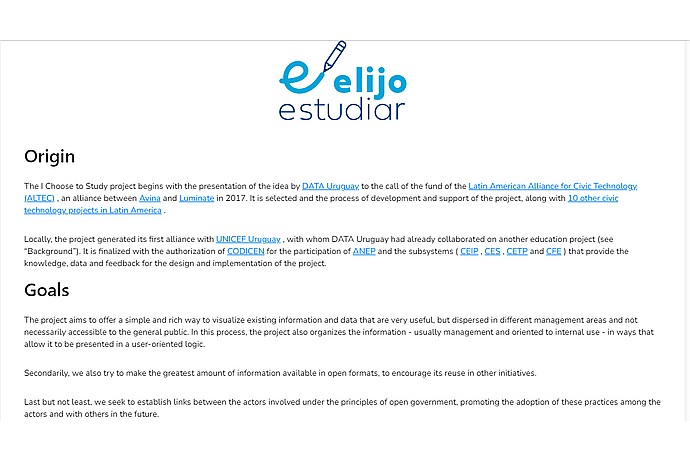 "Elijo estudiar" Project Description