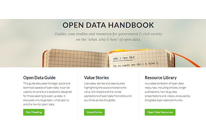 Página de inicio del Open Data Handbook