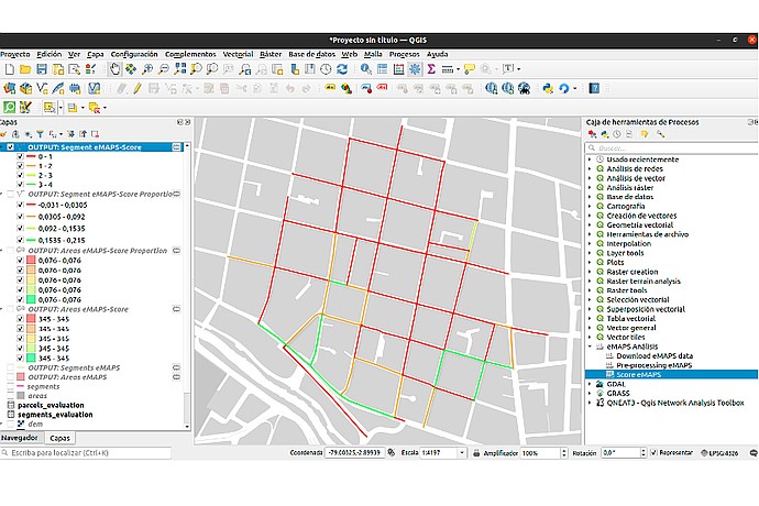 QGIS Interface with Scored Street Segments