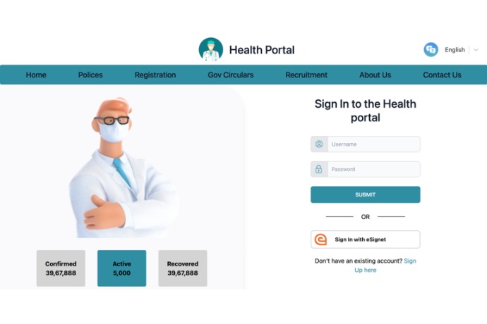 Login no portal de saúde com eSignet