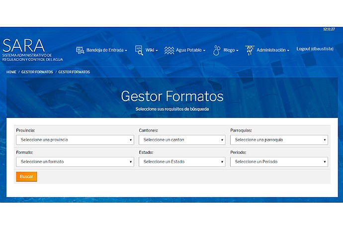 SARA Water Control Interface