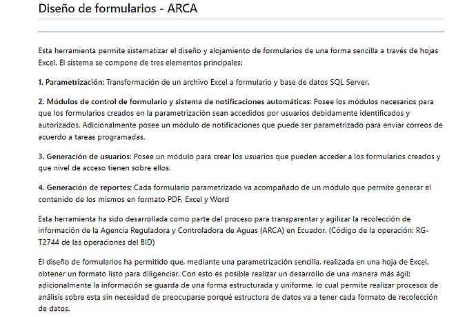 ARCA Form System Description