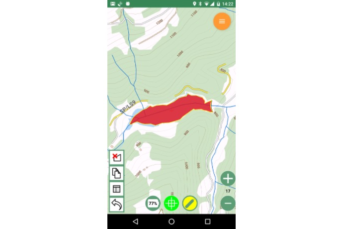 Mapa topográfico con capas editables