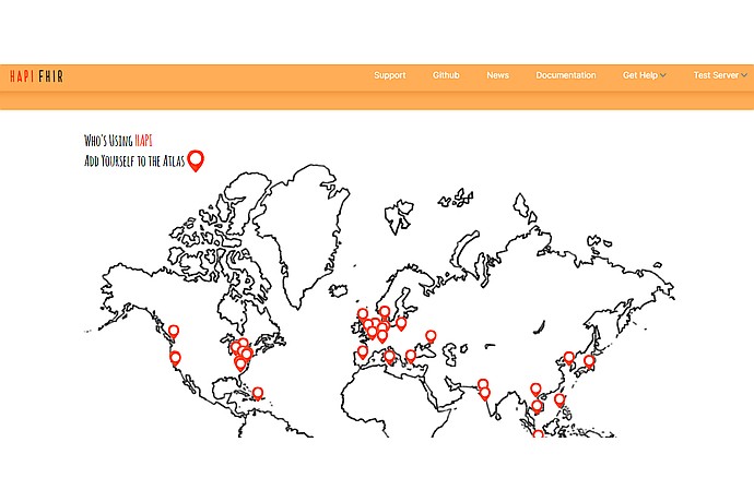 Global Usage Map of HAPI FHIR