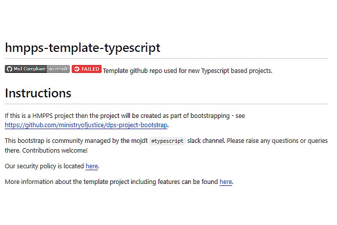 Captura de Pantalla de la Página de "hmpps-template-typescript"