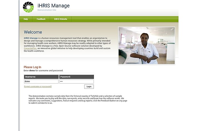 iHRIS Manage Login Page