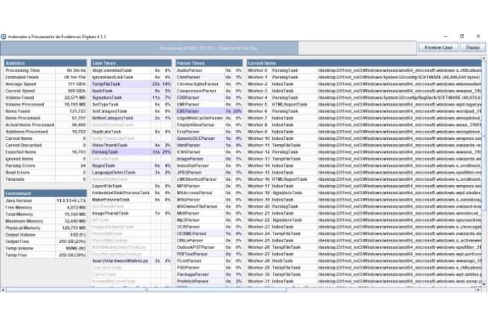 IPED Digital Forensic Analysis Interface