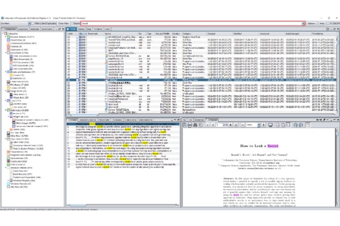 Keyword Analysis in PDF Documents with IPED