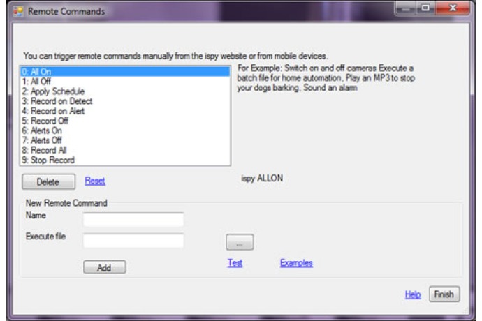 Remote commands in iSpy for automation