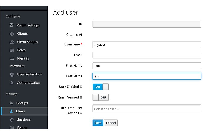 User Addition Page