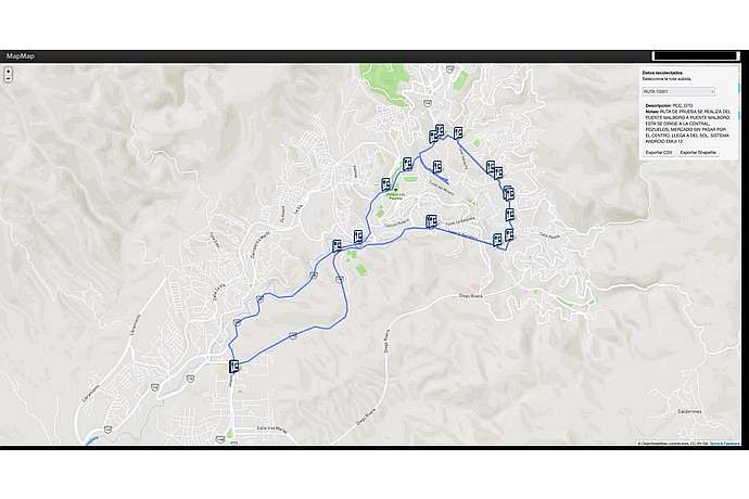 Public Transit Route in MapMap Guanajuato