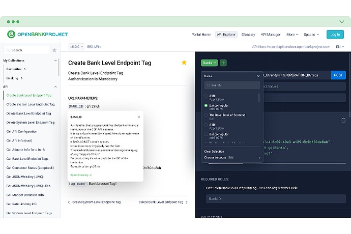 Open Bank Project API Explorer Interface