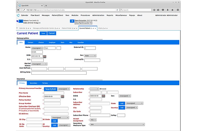 Patient Information in OpenEMR