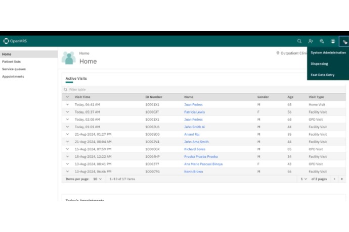 Gerenciamento de visitas ativas com OpenMRS