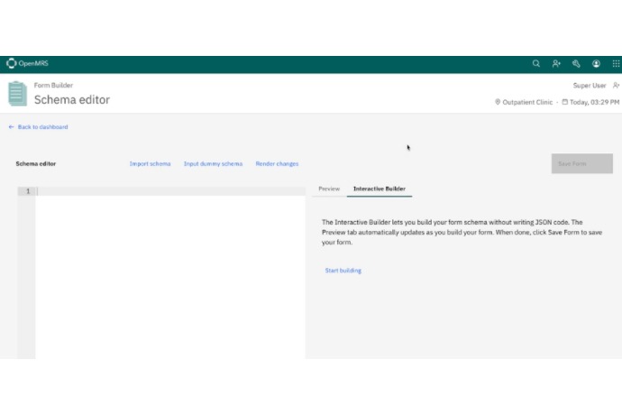 Editor de esquemas para formulários clínicos