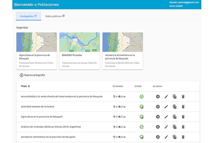 POBLACIONES Cartography Page