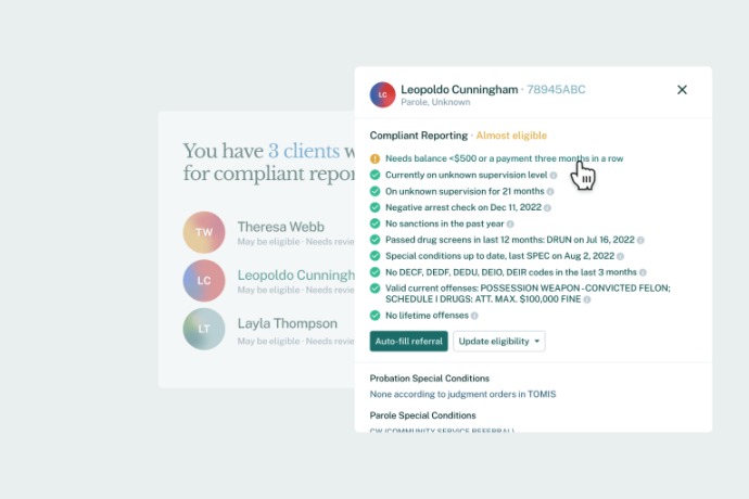 Compliant Reporting Eligibility Panel