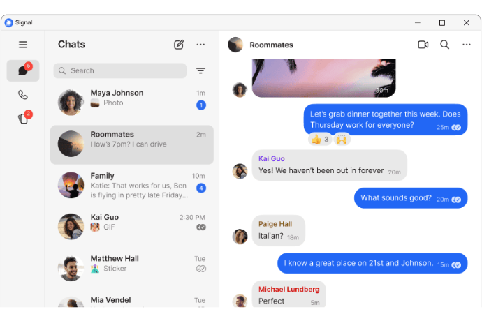 Signal Chat Interface (Desktop)