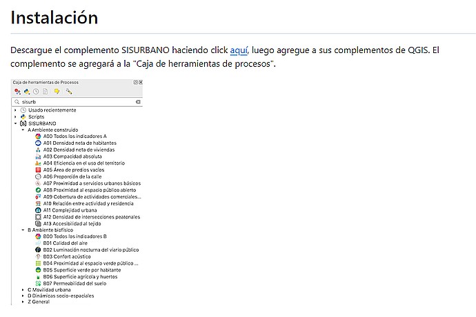 SISURBANO Plugin Installation Instructions for QGIS