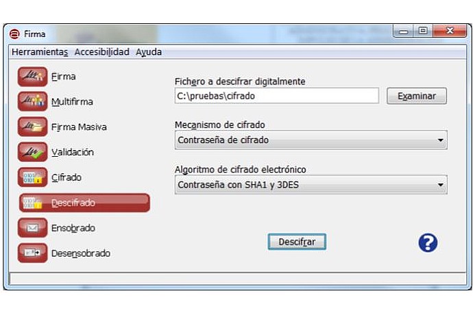 Interface do software de assinatura digital