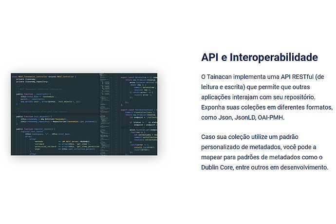 Tainacan API Resources and Interoperability
