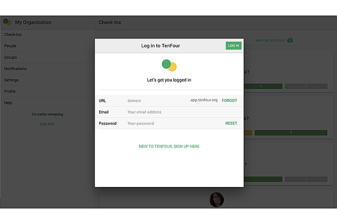  TenFour Login Page